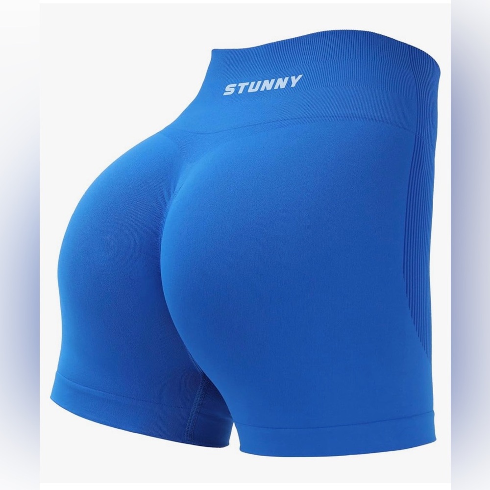Women Athletic Gym Shorts Seamless, Butt Scrunch High Waisted